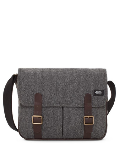 Jack Spade Saddle Messenger Grey Herringbone